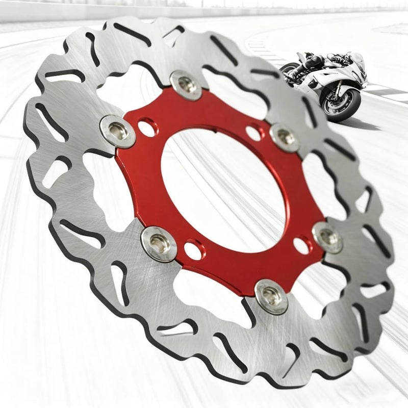DREAM MOTION 220mm Floating Disc 4-Hole Brake Rotor Motorcycle CNC Aluminum Alloy Powersports Parts For Honda CRF50 110cc 125cc 140cc 150cc Apollo SSR ATV Pit Dirt Bike Accessories,Red - Image 1
